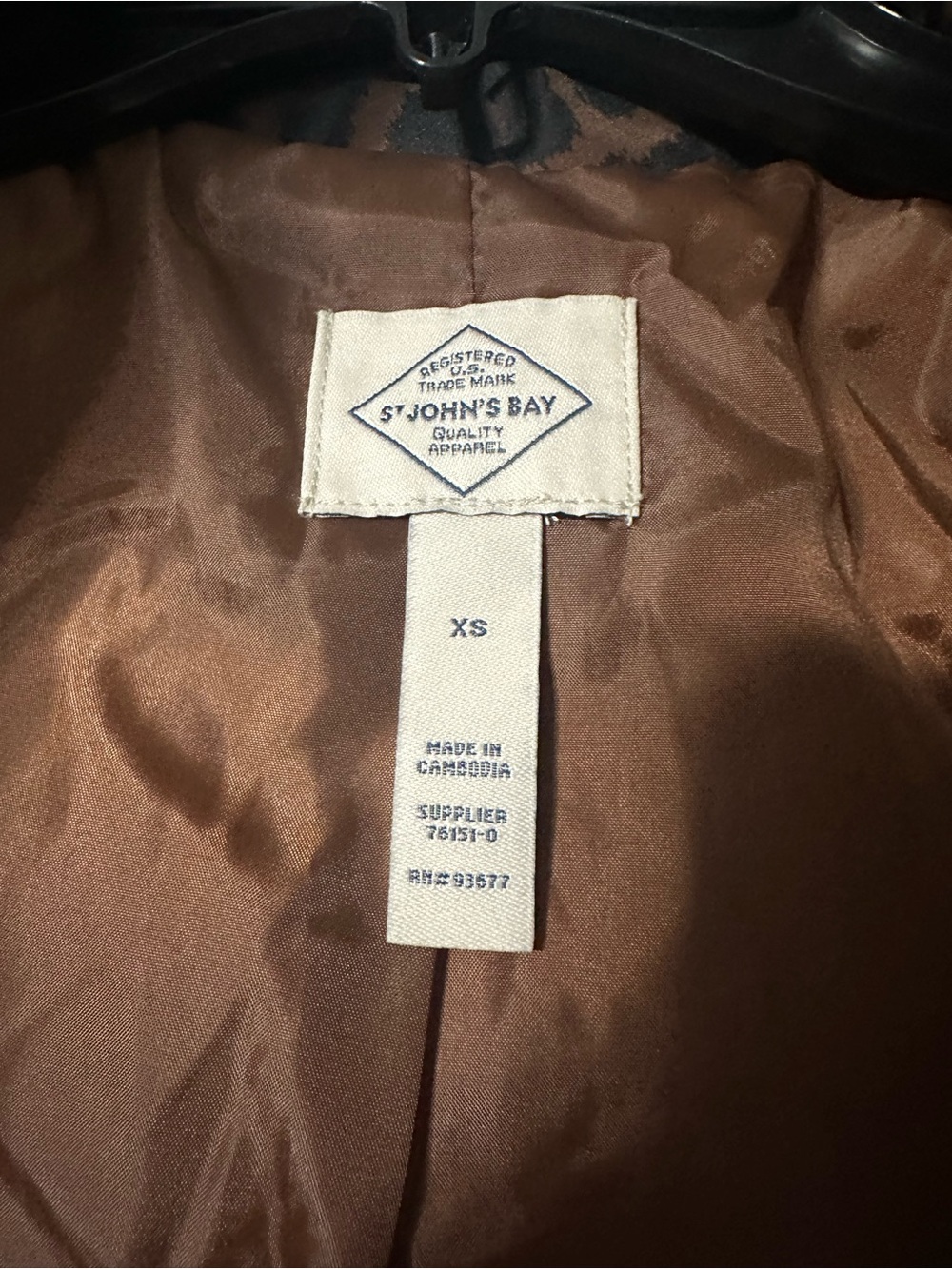 NWT St. John's Bay Brown and Black Leopard Quilted Puffer Jacket - Picture 14 of 16